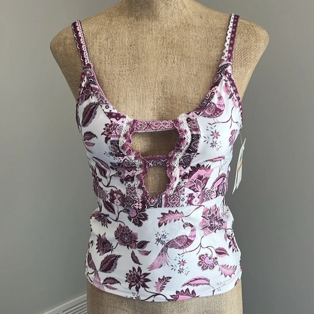 Becca Swim Tahiti Tankini Top SMALL NEW!